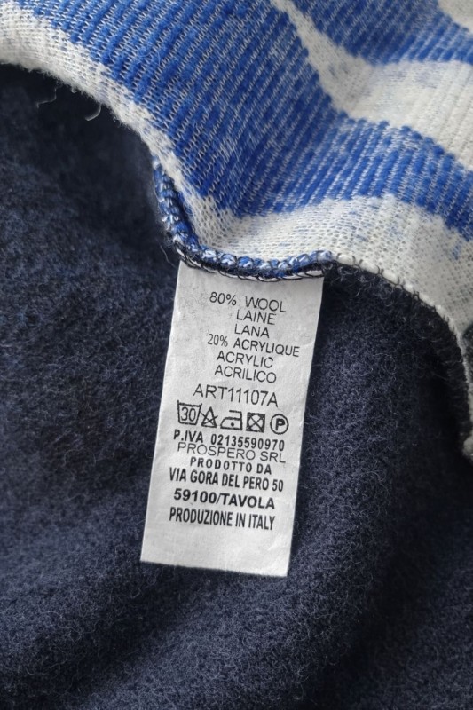 Płaszcz damski wełniany 80% WOOL włoski oversize chabrowy wzór Uni