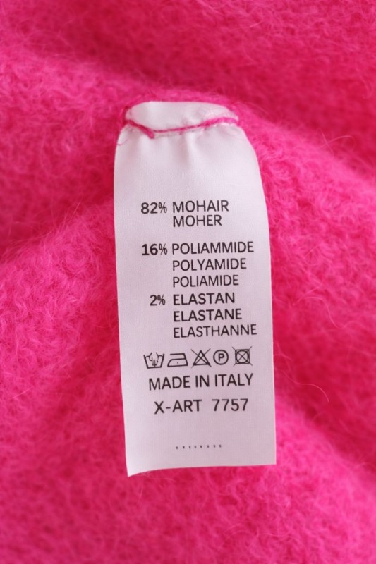 Sweter damski różowy bezrękawnik moher guziki One size