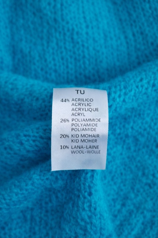 Sweter damski turkusowy 20% moher oversize miękki Uni