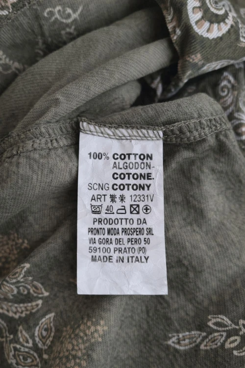 Sukienka damska khaki boho oversize wzory mandala luźna sztruksowa Italy