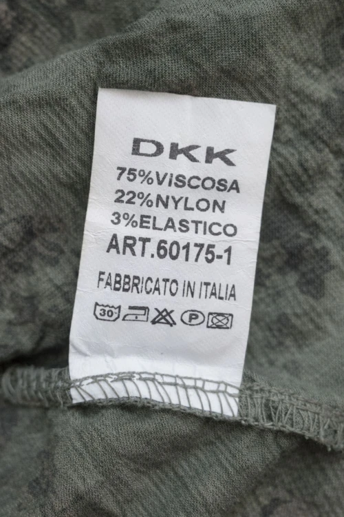 Spodnie damskie włoskie khaki wzór kwiatowy casual Uni