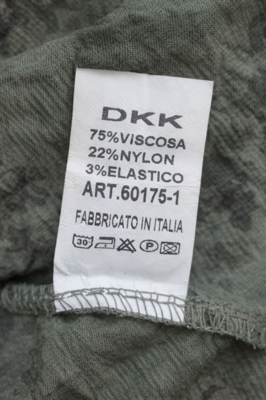 Spodnie damskie włoskie khaki wzór kwiatowy casual Uni