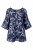 Bluzka damska granatowa w liście oversize bawełna 100% Uni