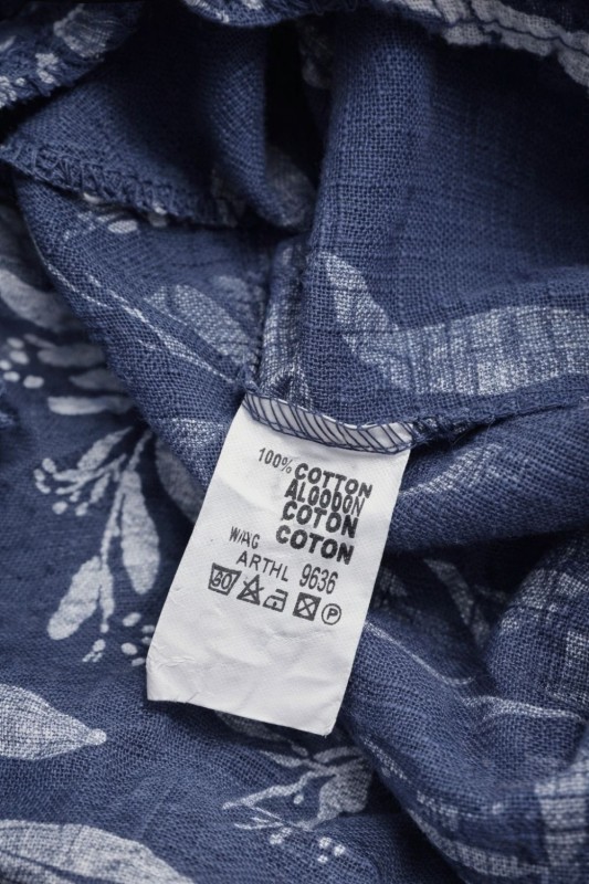 Bluzka damska granatowa w liście oversize bawełna 100% Uni