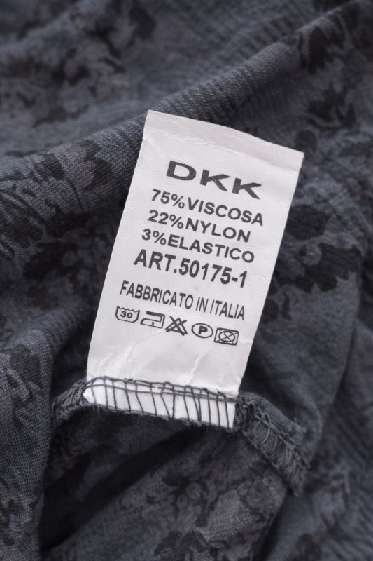 Spodnie damskie włoskie grafit wzór kwiatowy casual Uni