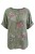 Bluzka damska bawełniana khaki kwiaty oversize luźna boho Uni
