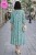 Sukienka damska midi zielona w kwiaty V-neck oversize lekka wiosna lato