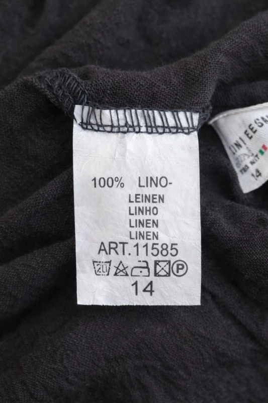 Spodnie damskie czarne 100% len casual Italy luźne Uni