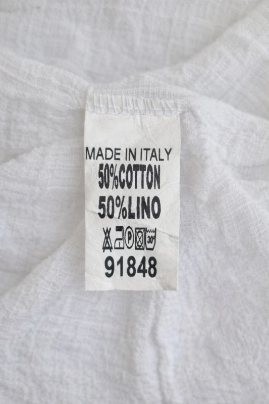Sukienka damska biała oversize len bawełna Made in Italy lekka boho Uni