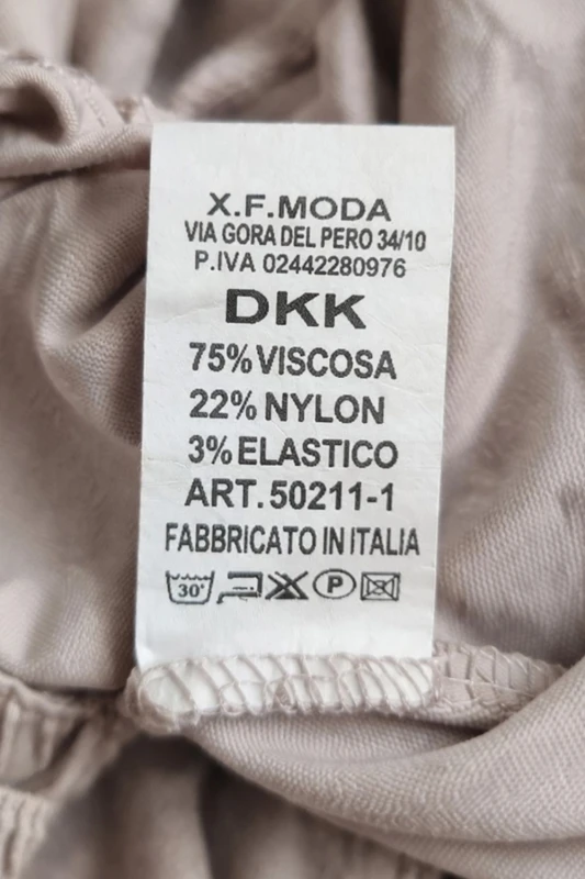 Spodnie damskie beżowe z neonowo różowym sznurkiem wygodne casual Uni