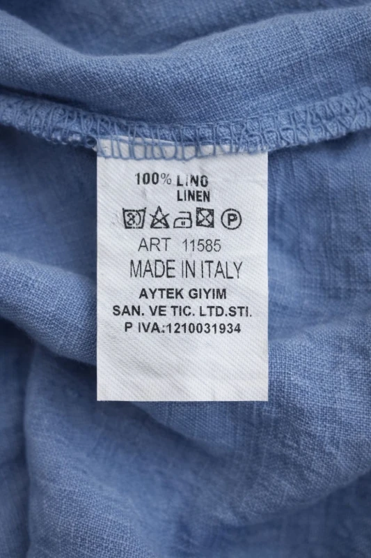 Spodnie damskie niebieskie 100% len casual Italy luźne Uni