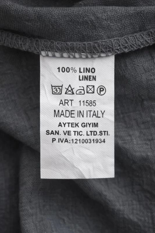 Spodnie damskie grafit 100% len casual Italy luźne Uni