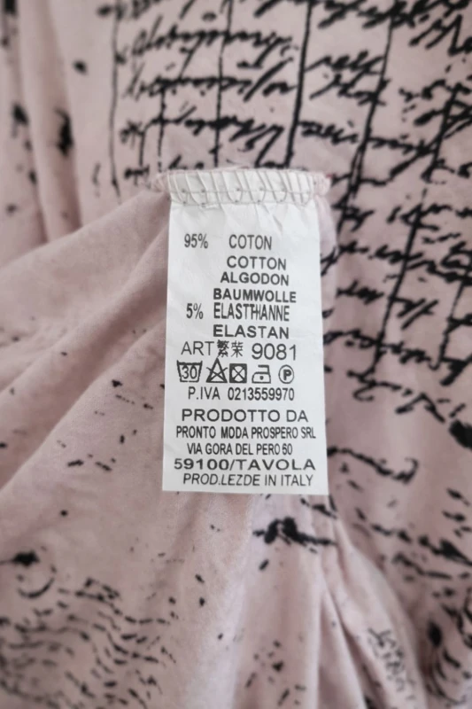 Sukienka damska oversize różowa napisy kieszenie Made in Italy bawełna Uni