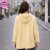 Bluza Oversize w Paski Żółto-Białe Kaptur Made in Italy Uni