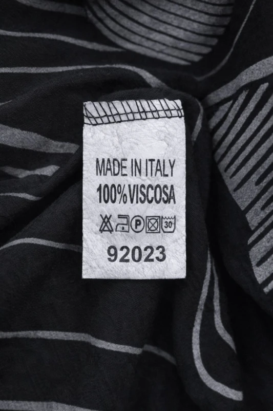 Sukienka damska oversize Made in Italy czarna wzory wiskoza luźna