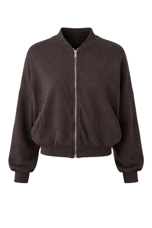Bluza damska bomberka czekoladowa 100% bawełna Made in Italy Uni