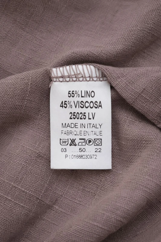 Bluzka damska brązowa len+wiskoza Italy wiązana elegancka Uni