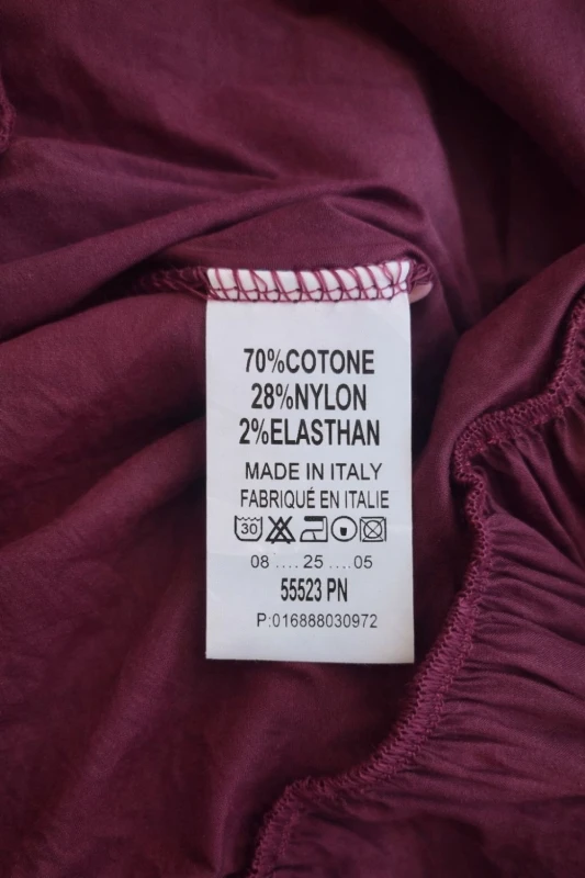 Sukienka damska bordowa rozkloszowana z falbaną Italy elegancka