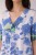 Sukienka damska biało niebieska boho V-neck lekka wiskoza len Włoska