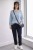 Sweter damski błękitny ze srebrną nitką moher Italy oversize miękki