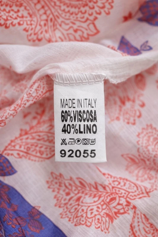 Sukienka damska biało czerwona boho V-neck lekka wiskoza len Włoska