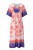 Sukienka damska biało czerwona boho V-neck lekka wiskoza len Włoska