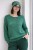 Sweter damski ciemnozielony ze srebrną nitką moher Italy oversize miękki