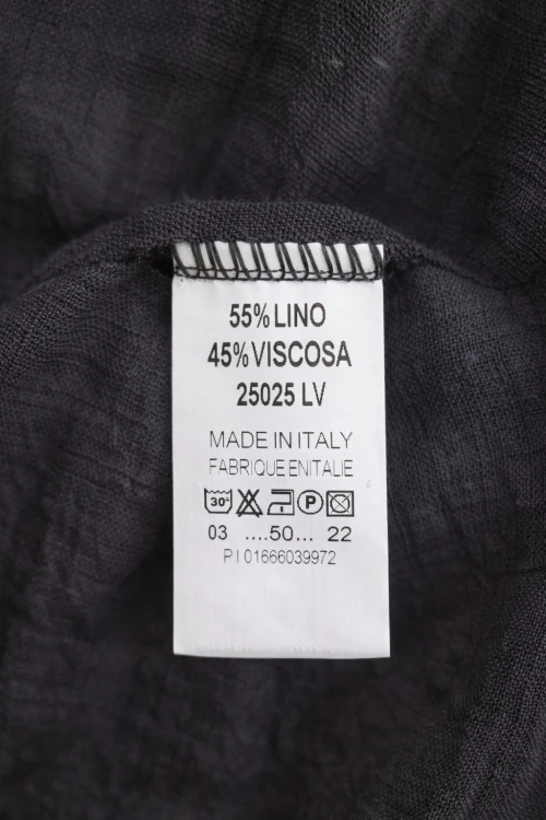 Bluzka damska czarna len+wiskoza Italy wiązana elegancka Uni