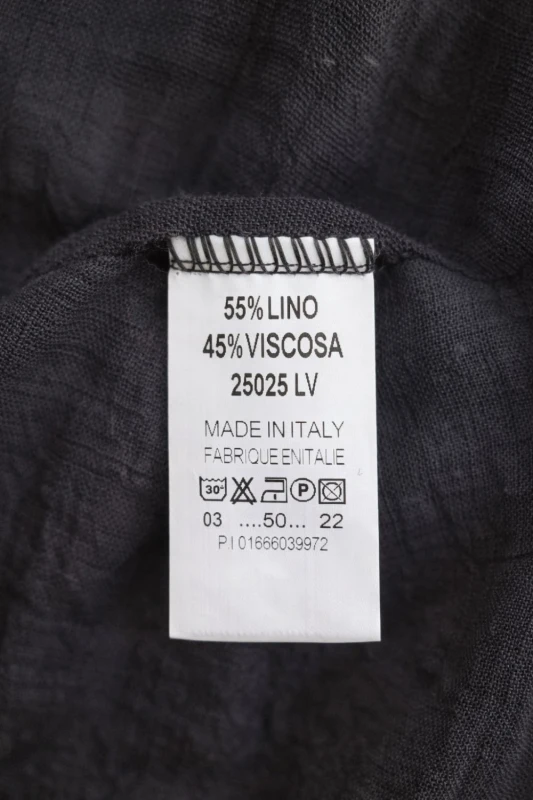 Bluzka damska czarna len+wiskoza Italy wiązana elegancka Uni