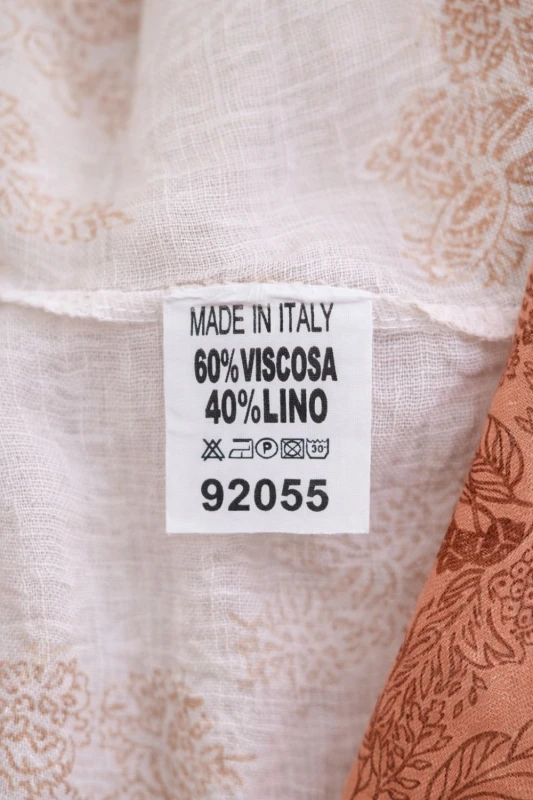 Sukienka damska beżowa boho V-neck lekka wiskoza len Włoska