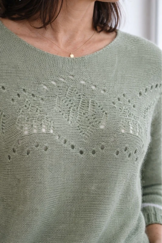 Sweter damski zielony ze srebrną nitką moher Italy oversize miękki