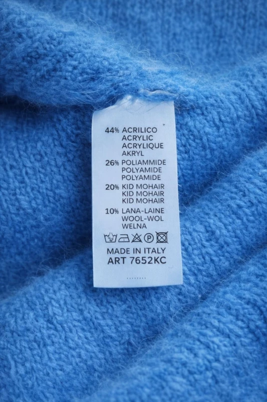 Sweter damski bez rękawów moher niebieski miękki Italy Uni