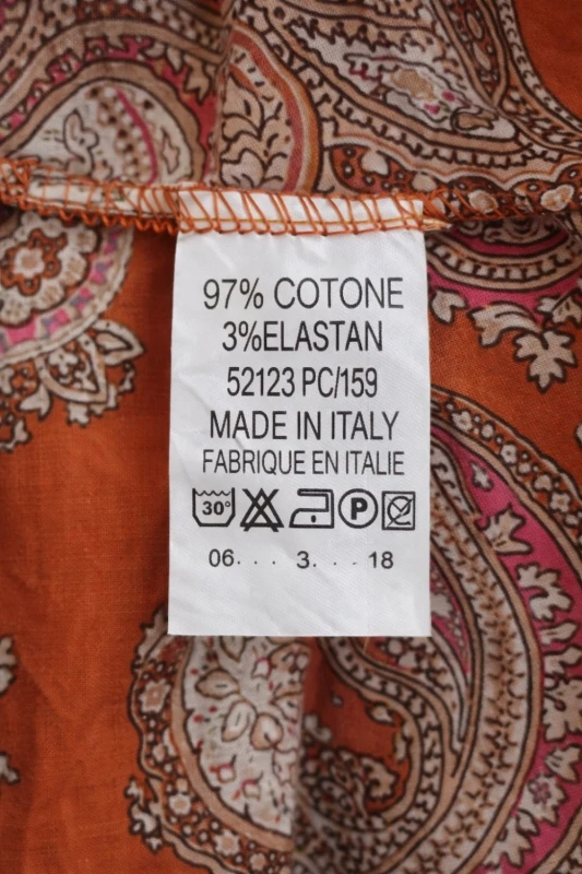 Spódnica damska midi boho paisley ruda z paskiem rozkloszowana Uni