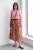Spódnica damska midi boho paisley ruda z paskiem rozkloszowana Uni
