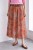 Spódnica damska midi boho paisley ruda z paskiem rozkloszowana Uni
