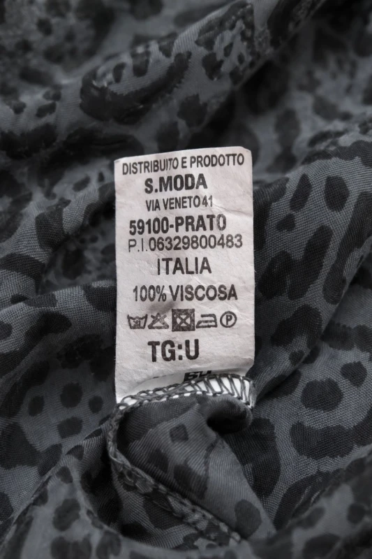 Sukienka damska panterka grafit 100% wiskoza oversize Włoska One Size