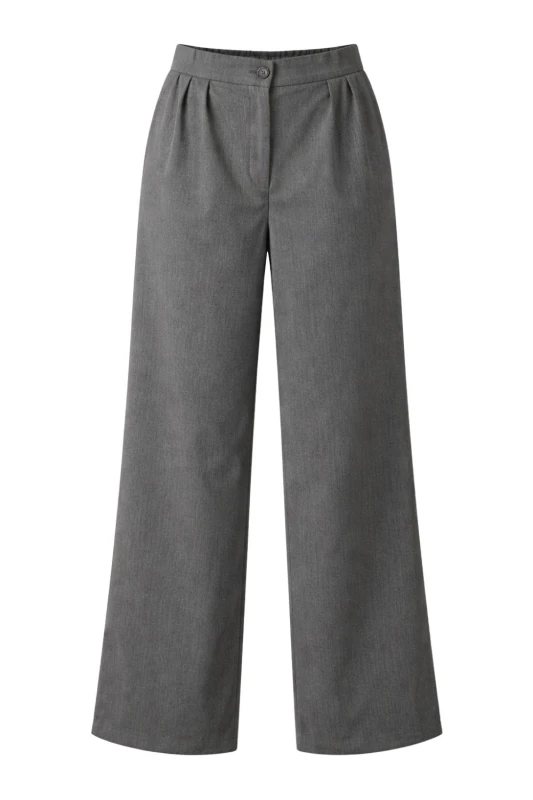 Spodnie damskie eleganckie szerokie nogawki szare S