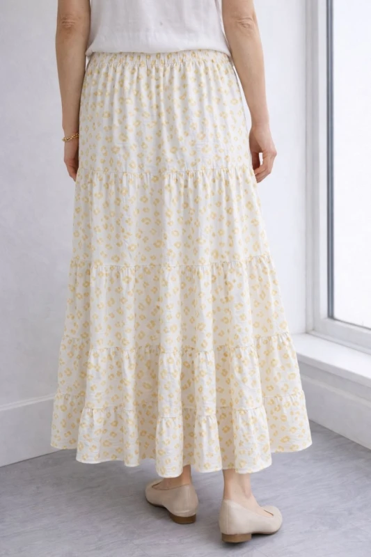 Spódnica damska Biało Złota Maxi Plus Size Wiązana Regulowana Panterka Italy