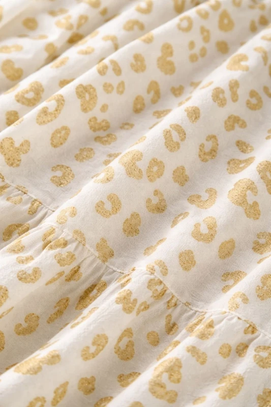 Spódnica damska Biało Złota Maxi Plus Size Wiązana Regulowana Panterka Italy