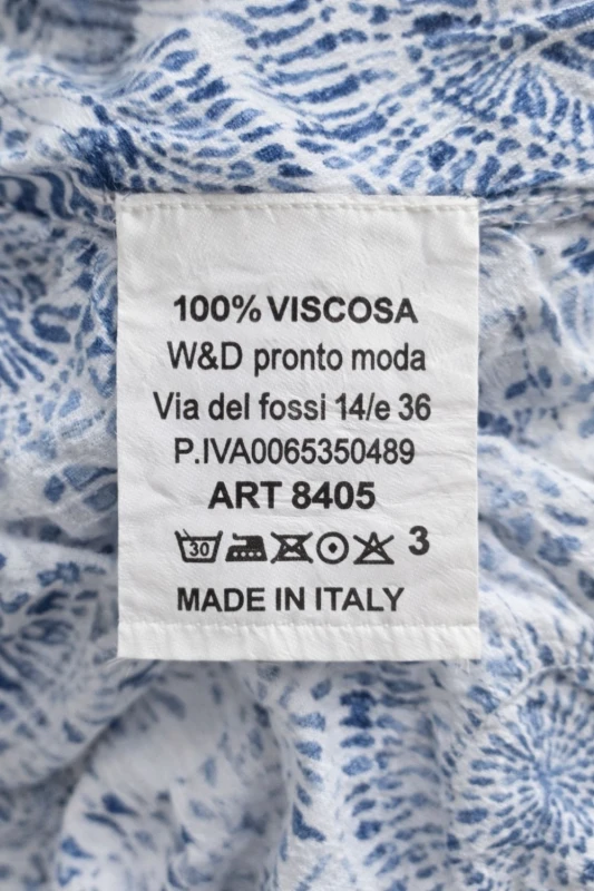 Sukienka damska biała niebieska wzory boho Made in Italy luźna letnia