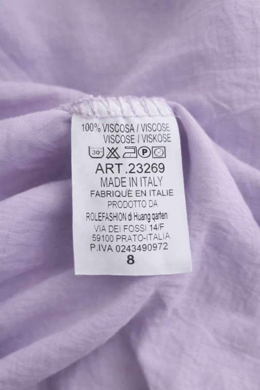 Bluzka damska fiolet casual oversize z delikatnym zwężeniem na dole letnia Italy