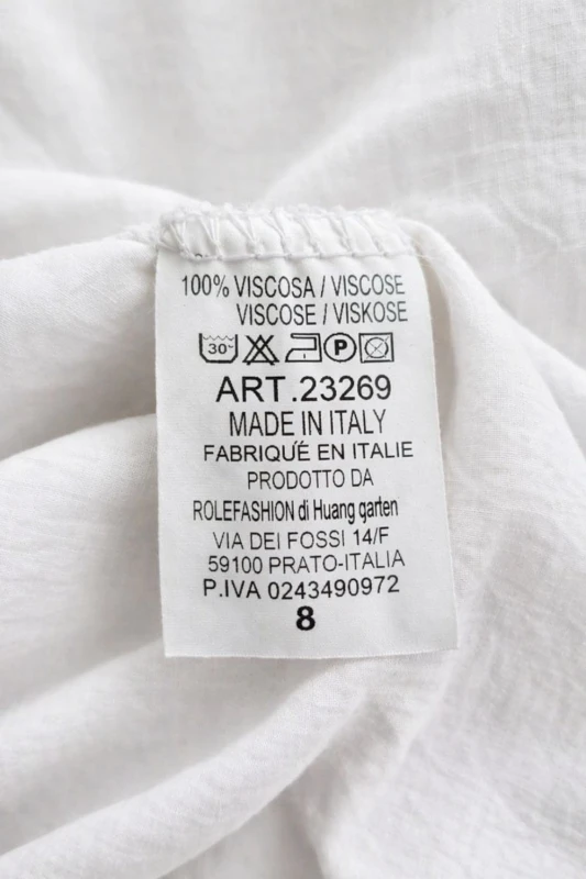 Bluzka damska biała casual oversize z delikatnym zwężeniem na dole letnia Italy
