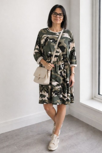 Sukienka damska MORO oversize luźna bawełna włoska styl casual Uni