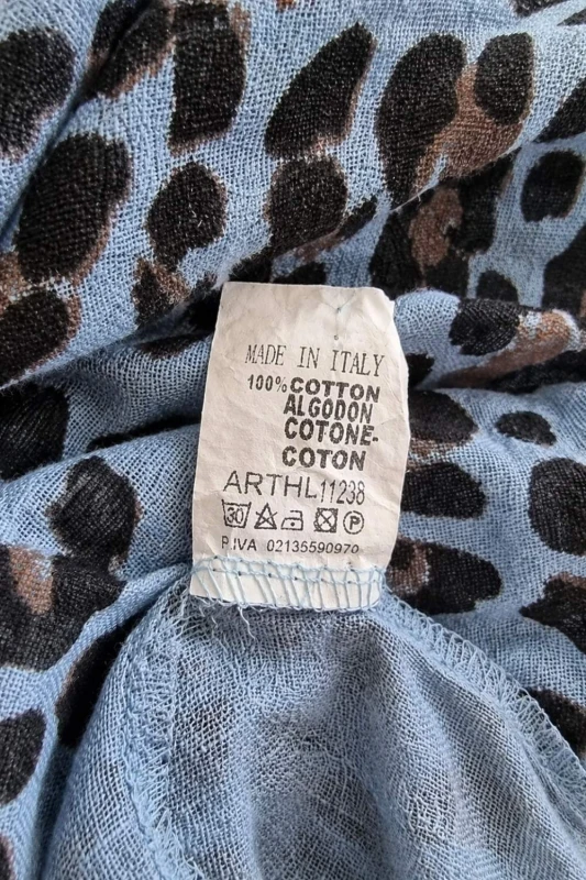 Sukienka damska niebieska panterka oversize MADE IN ITALY kieszenie lekka