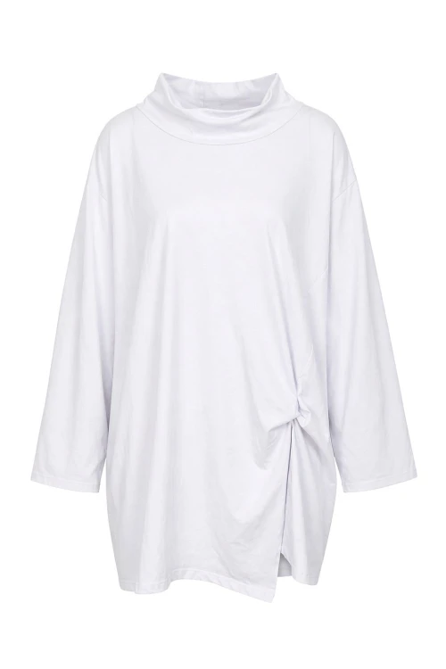 Bluzka damska casual luźny fason Made in Italy biała uniwersalna