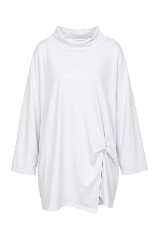 Bluzka damska casual luźny fason Made in Italy biała uniwersalna