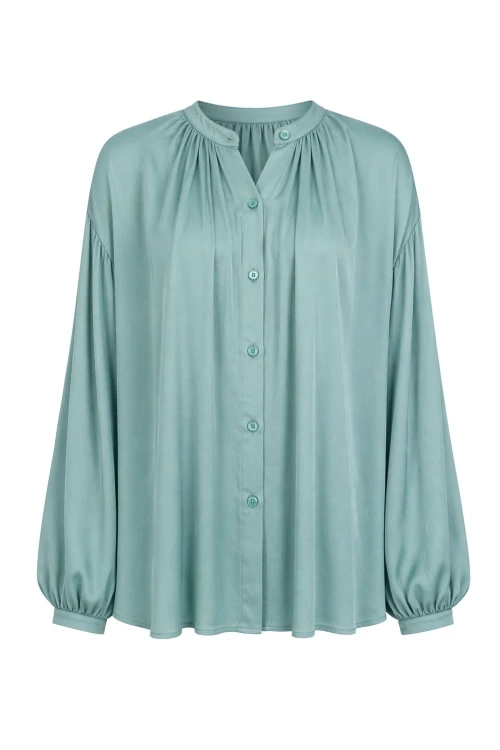 Koszula bluzka damska miętowa 100% wiskoza Made in Italy oversize