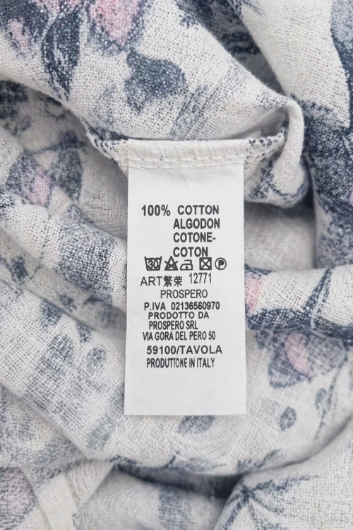 Sukienka damska niebieska kwiatowa oversize lekka bawełna Made in Italy