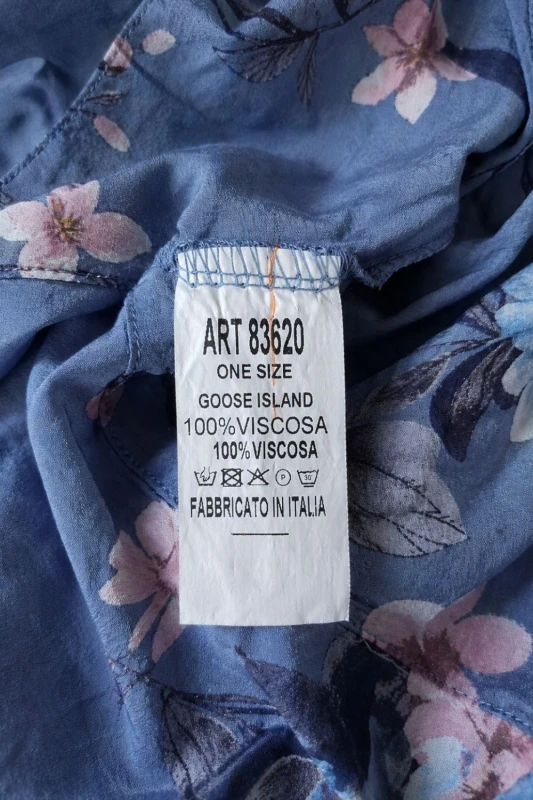 Sukienka damska niebieska w kwiaty V-neck OVERSIZE lekka wiosna lato