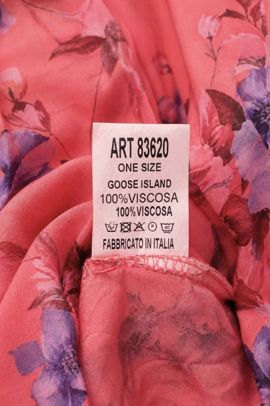 Sukienka damska koralowa w kwiaty V-neck OVERSIZE lekka wiosna lato